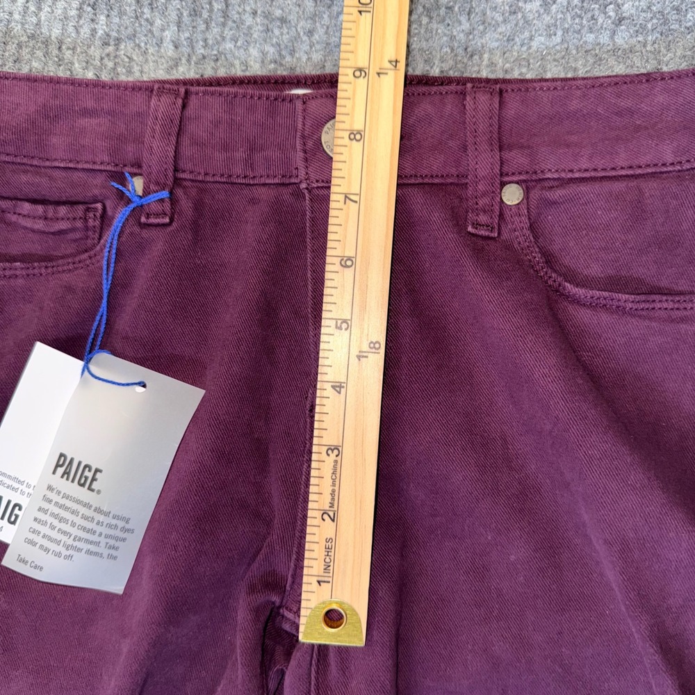 Paige Verdugo Ankle Skinny Jeans Vamp Red Burgundy Mid Rise Stretch Denim 28 NEW - Picture 5 of 9